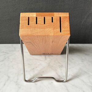 Cutco Space Saver Set Knife Block Five-Slot Oak Wood Stand or Hang 10.25"